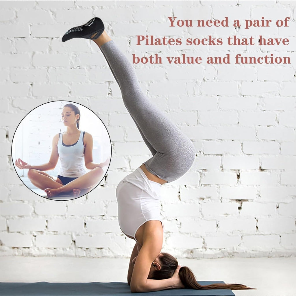 Chaussettes de Yoga Antidérapantes - Lot de 3 Paires