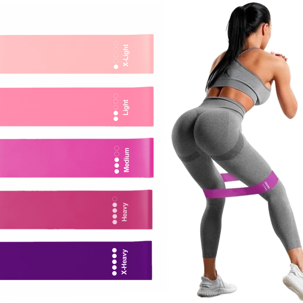Set de 5 bandes de résistance élastiques MonHomeGym